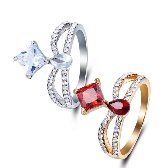 Goinhot 1pcs Fashion Jewelry Gold Silver Rings For Women Gift Goinhot 1pcs Fashion Jewelry Gold Silver Rings For Women Gift Engagement Wedding Luxury Foreign Trade Hot