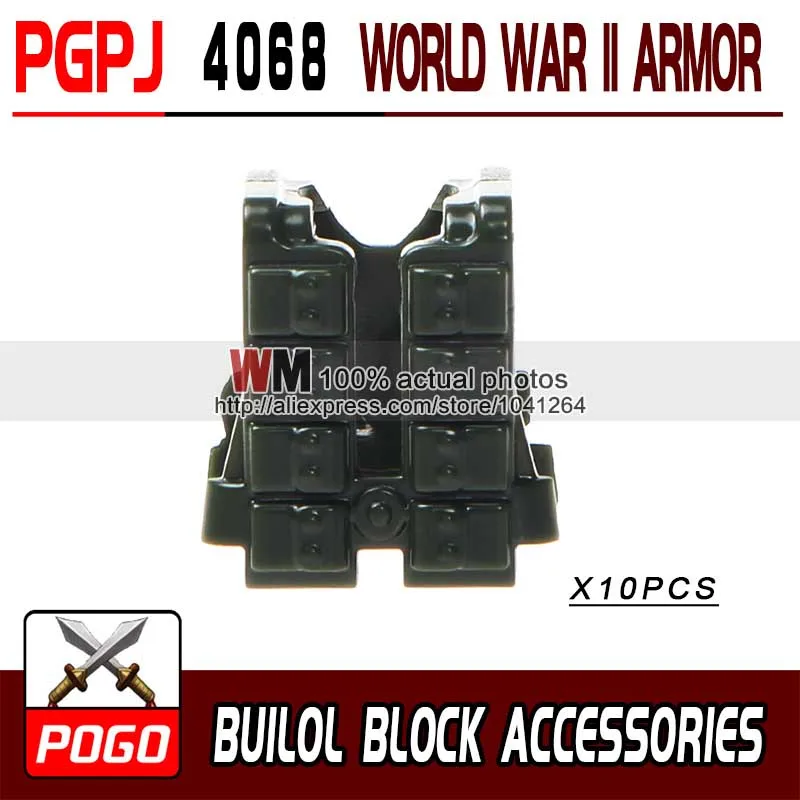 

10pcs/lot PGPJ4064-4070 World War II Armor Weapons SWAT Building Blocks DIY Toys Children Birthday Gifts Toys