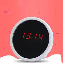 Mirror Surface LED Clock Night Light Electronic Alarm Clock Mini Desktop Clock Alarm Clock Time And Date Mirror Night Lamp