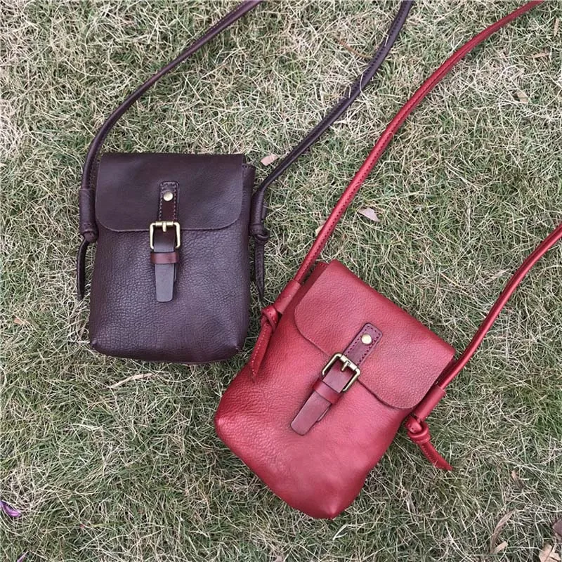 AETOO New handbags fashion retro leather handbags rose imprint ladies diagonal handbag mini shoulder bag