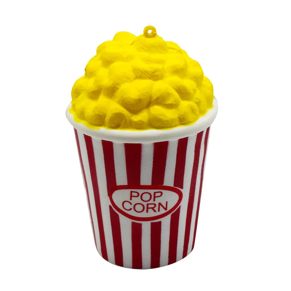 

PU Popcorn Cup Squishy Slow Rising Decompression Easter Phone Strap Squeeze Toy Gift Toys Stress Relief Reliever W509