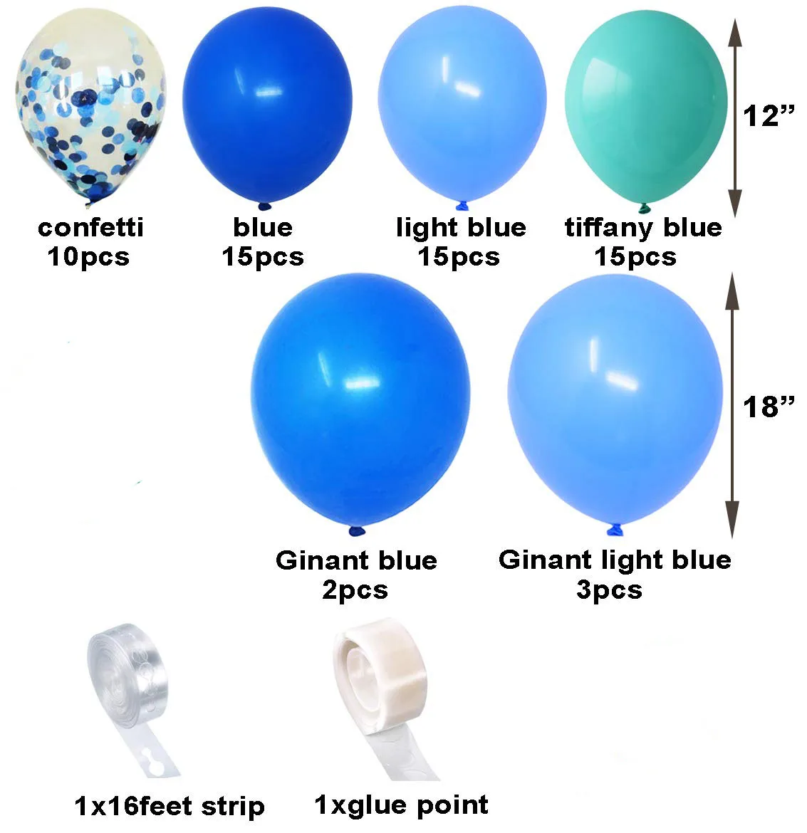 Синий шар комплект гирлянды, 60 шт. 12 маленький воздушный шар гирлянда для вечерние suppies