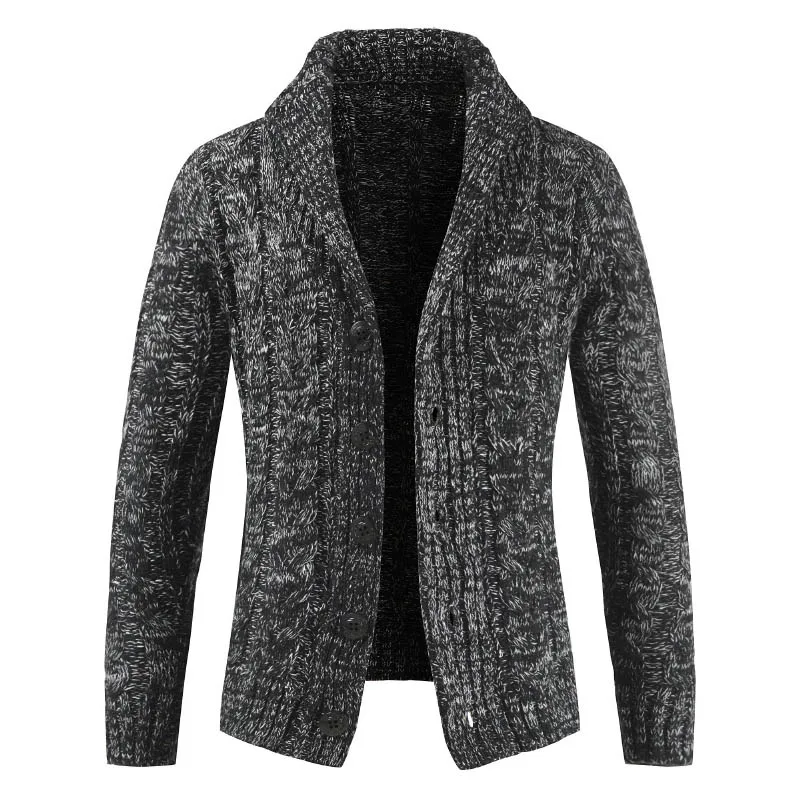 

Autumn 2019 Stylish Men Knitted Cardigan Middle-Long Casual Slim Fit Warm Solid Color Button Sweater Overcoat