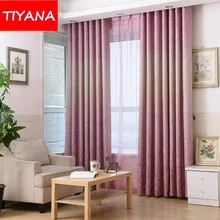 New Style Window Blackout Pink Curtains For Bedroom Floral Tulle Curtains Fabric For Living Room Blind
