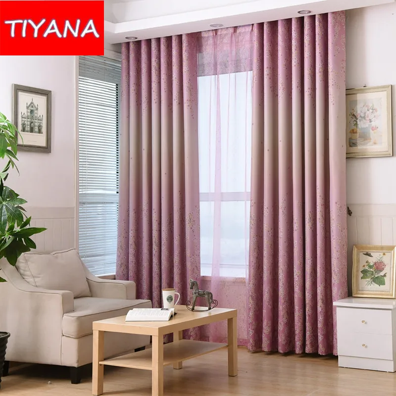 New Style Window Blackout Pink font b Curtains b font For Bedroom Floral Tulle font b