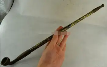 

YM 304 Old antique Chinese Handwork Copper Carve Flower Lucky Scalable Smoking Tool / pipe