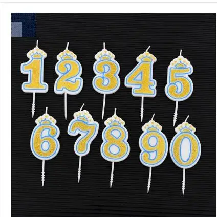 

1pcs Birthday party for children birthday decorations baking supplies new gold crown cake digital candles