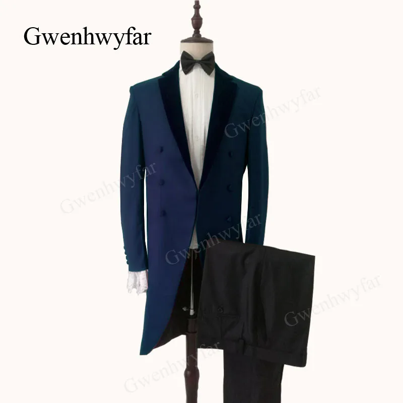 Винтажные мужские костюмы Gwenhwyfar 2018 с кружевными рукавами изготовленные на заказ