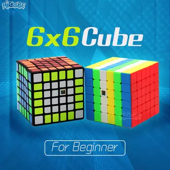 

MofangJiaoshi MF6 6x6x6 Cube Speed 6Layers Black Stickerless 68mm Puzzle Cube For Children Begginer 6x6 Cube Education Toy