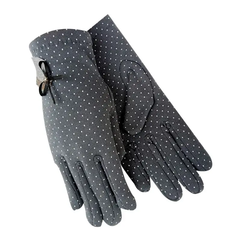 Новые Модные Элегантные женские шерстяные перчатки с сенсорным экраном зимние женские теплые кожаные перчатки с бантом Вышитые перчатки