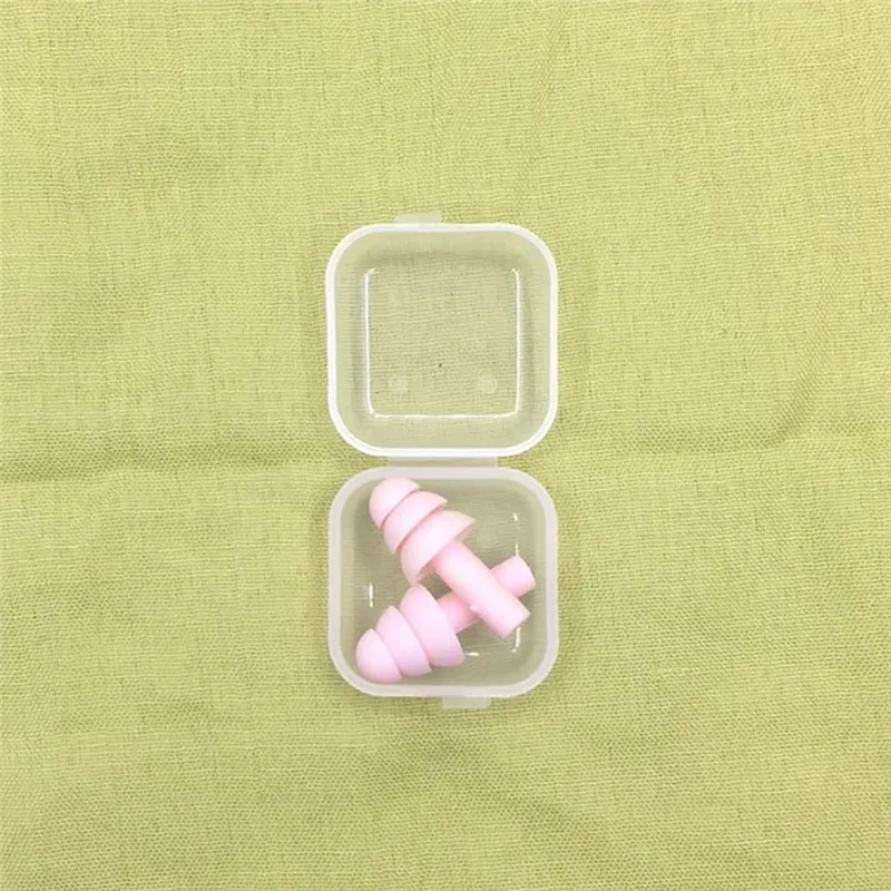 2 Pairs Box-Packed Comfort Earplugs Anti Noise Reduction Silicone Soft Ear Plugs Swimming Silicone Protective For Sleep Earplugs