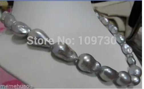 

Jewelr 003953 HUGE 18 "14KGPGP GOLD SOUTH SEA Gray GRAY PEARL NECKLACE