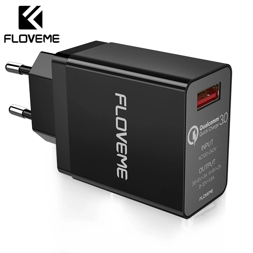 FLOVEME QC3.0 USB зарядное устройство для iPhone X 8 Plus EU адаптер зарядное устройство для мобильного телефона для samsung S9 Xiaomi USB зарядное устройство для телефона s