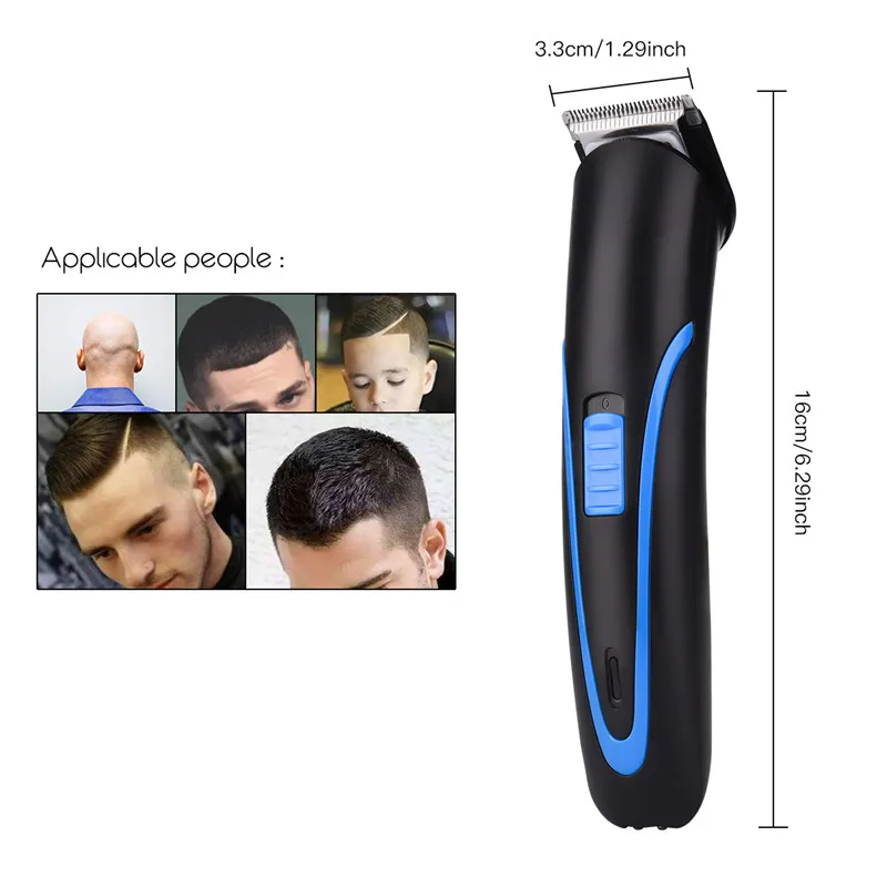 Portable Rechargeable Cordless Electric Hair Clipper 50/60Hz Display 1