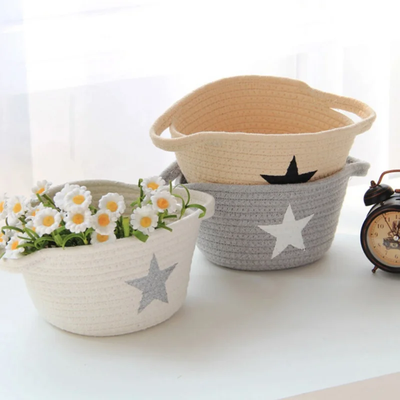 

Storage Basket Storage Baskets Star Pattern Laundry Basket Flower Pot Woven Knitting Household Sundries Organizer Nordic Style