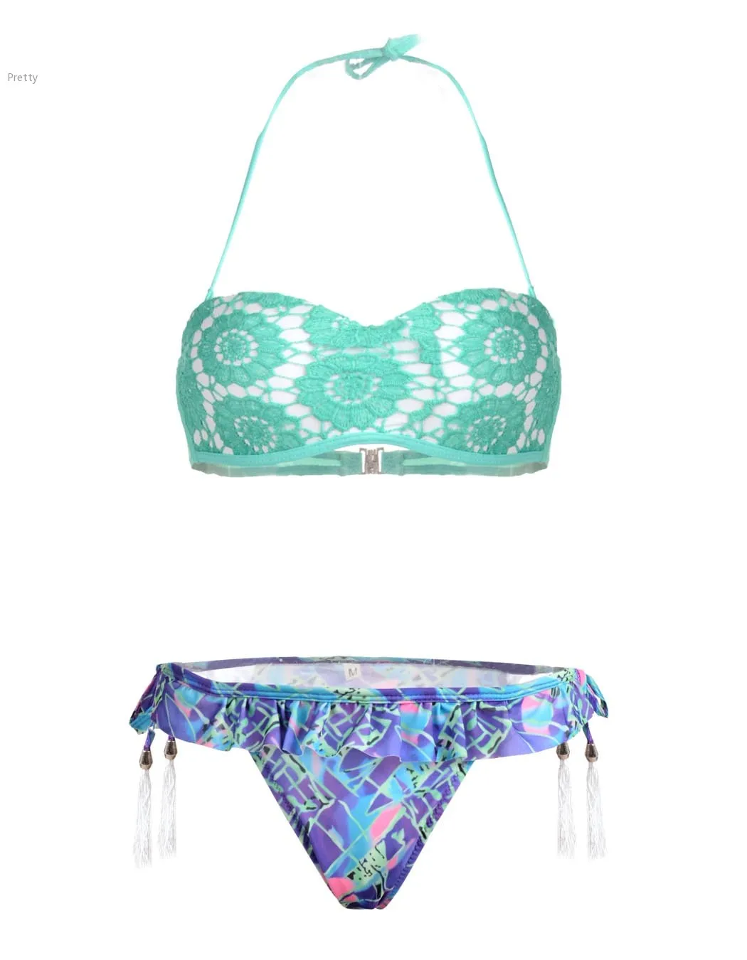 Lace Push Up Bikini 2015 Female Summer Style Swimwear Women Swimsuits