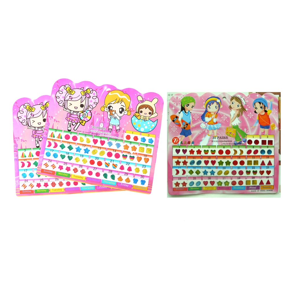 

60PCS/sheet Head Earring Cartoon Reward Crystal Stickers Toy Wonderful Children Stickers