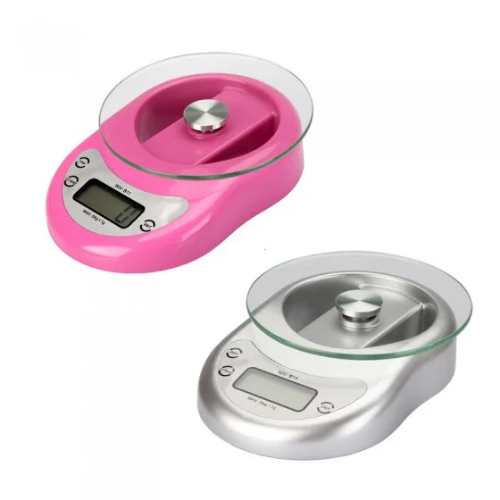 Digital Electronic Kitchen Scale 5kg/ 1g 5000g Weighing Scale with Clock Countdown Alarm