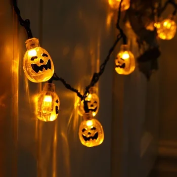 

6m 30led Battery Operated Halloween Pumpkin led string lights Halloween Holiday Christmas Party Garden Decoration Lanterns Light