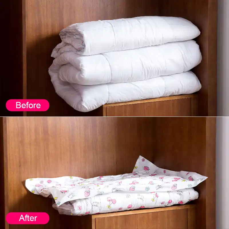 1pc Premium Plastic Clothing Vacuum Storage Bags Space Saver