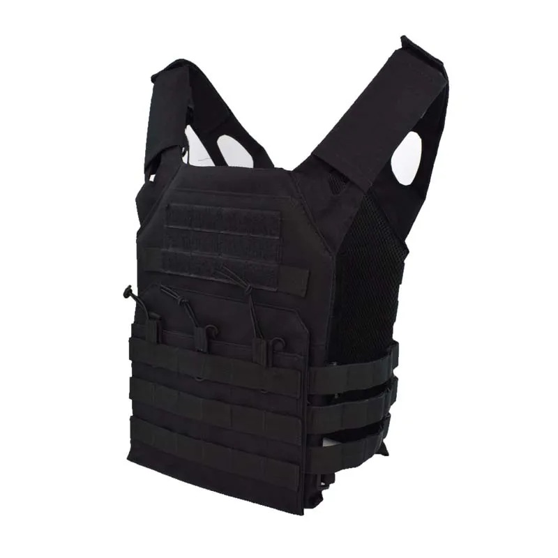 600D нейлон Molle тактический жилет Body Armor Охота Стрельба пластина Перевозчик страйкбол чехол боевое снаряжение тактическое снаряжение камуфляж - Цвет: Black