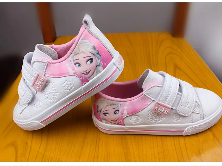 Princess Girls Shoes For Kids Fashion Elsa Anna Kids Shoes 2019 Ice Snow Queen Casual Children Shoe Girl Sneakers White Flat 585 (7)