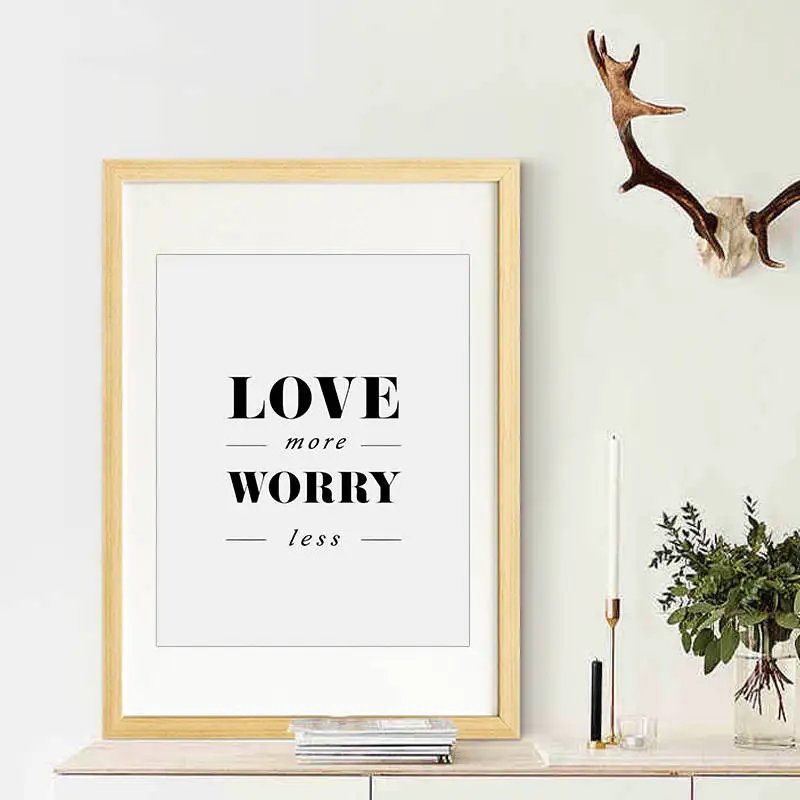 Простое английское украшение для гостиной Love more Not less картина без рамки постер с