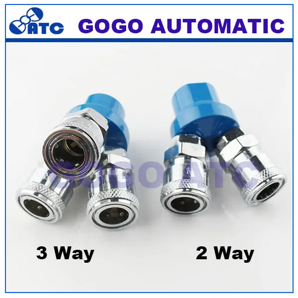 

GOGO 2 Way / 3 Way Pneumatic Air Quick Connecting Coupler G1/4" /Self-lock Pneumatic Pipe Fittings