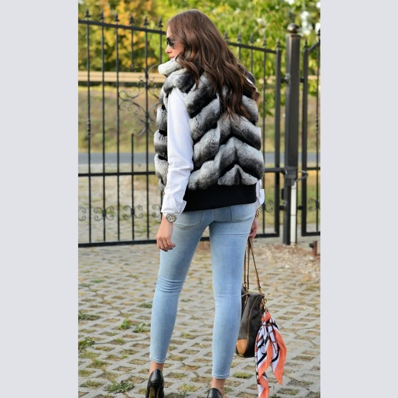 Conception Vraie Femmes Picture Lapin Court Avec Fourrure Furry Et Manteaux Vêtement Chaud Gilet As Extérieur Rex De Col Pour Vestes Nature dpaqw5nxza
