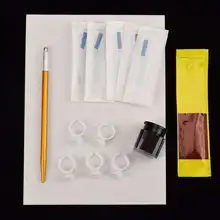 Профессиональный бровей Перманентная татуировка практике комплект набор микролезвий пигментные чернила для татуажа Ручка иглы практика кожи инструмент