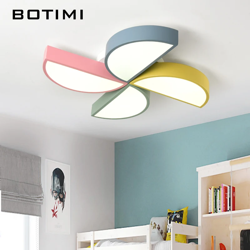 

BOTIMI 220V LED Ceiling Lights For Living Room Colorful Windmill Ceiling Mounted Bedroom Lamps Metal Frame Kitchen Lighting