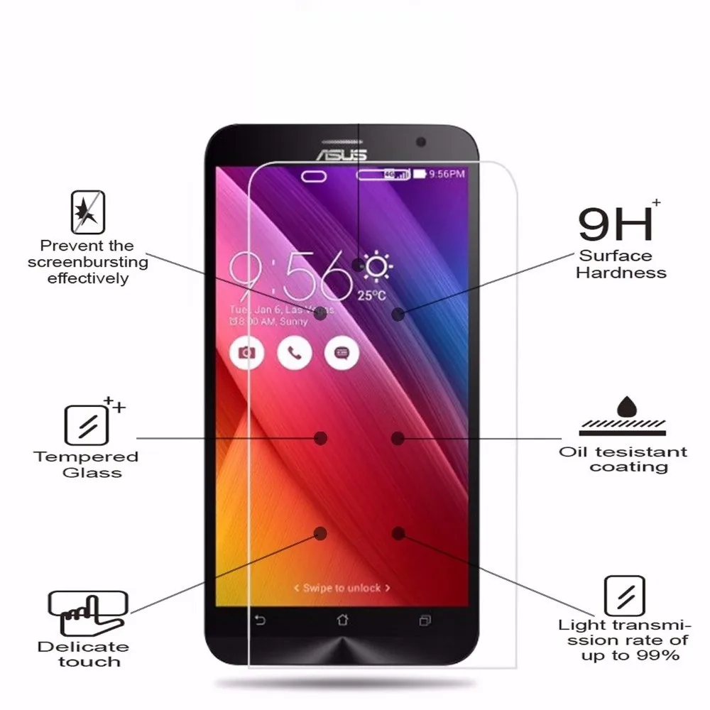 С уровнем твердости 9h закаленное стекло с округлыми рамками Asus zenfon 2 3 laser max ZE551ML ZC451CG A450CG A500CG ZE500KL ZE550KL ZC520TL z00ud zb552kl защитное стекло чехол