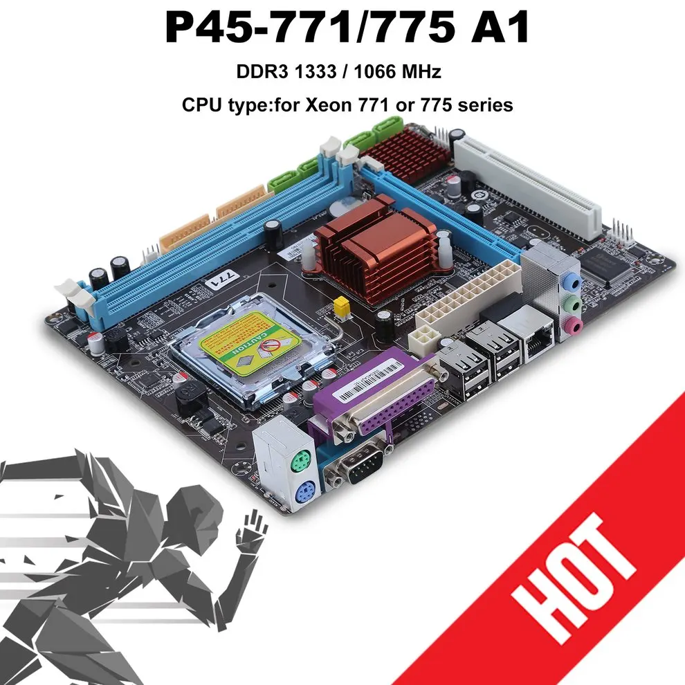 

For P45 LGA 771 775 Practical Desktop Computer Mainboard For Intel P45 Motherboard Supports 8GB 2 DDR3 DIMMS 1066 1333MHz
