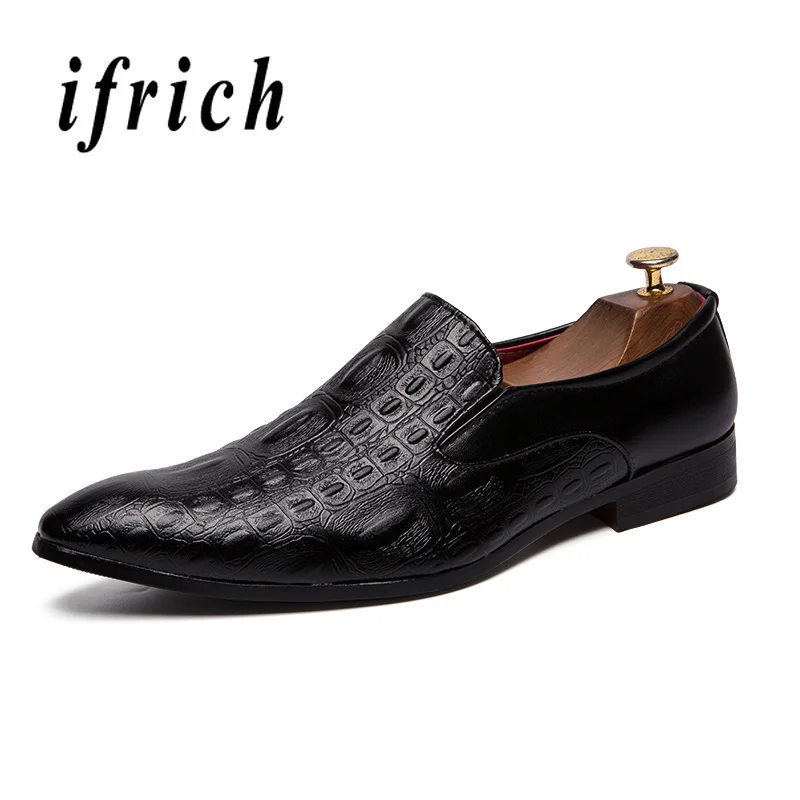 

New Cool Business Men Shoes Black White Male Slip on Shoes Comfortable Mens Pointed Toe Dress Shoes Anti-Slip Lazy Footwear Men