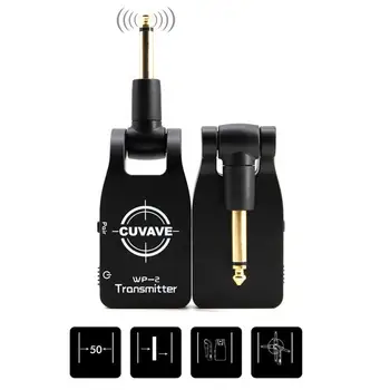 

2.4G Wireless Guitar System Transmitter & Receiver Built-in Rechargeable Lithium Battery 30M Transmission Range (Silver/Black)