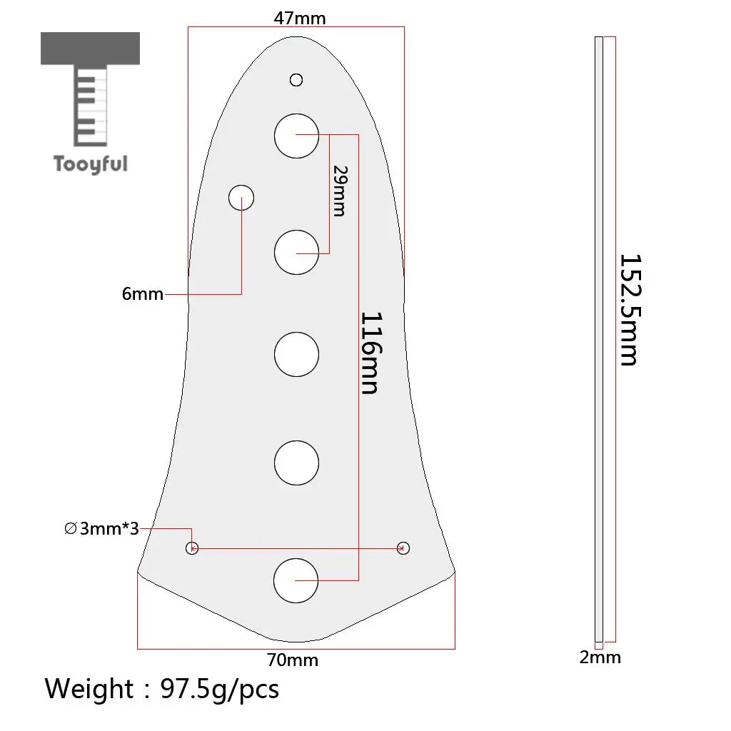 Tooyful аксессуары для гитары 1 шт. сталь Новинка 5 отверстий хром винтажные контрольные пластины для стандартного размера джаз бас гитара Музыка Замена