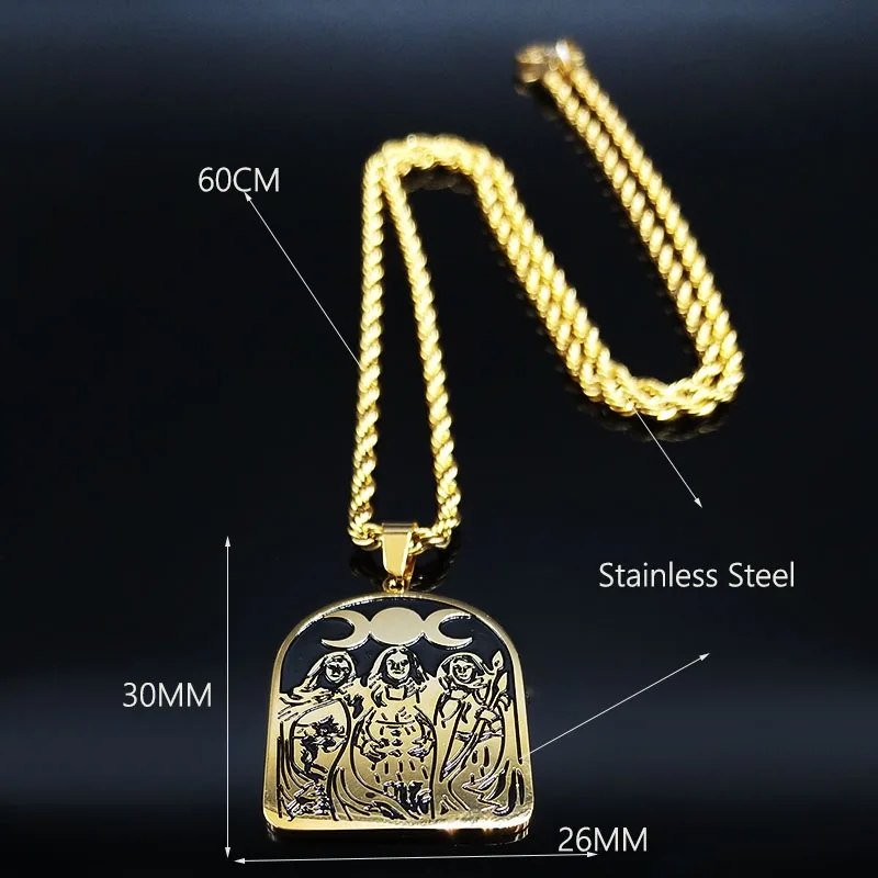Модное колдовское ожерелье из нержавеющей стали с цепочкой для мужчин золотого цвета ожерелье s Подвески Ювелирные изделия colgante hombre N19189