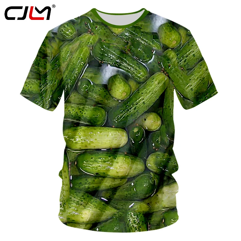 

CJLM Unisex Casual Tshirts Summer Cool Print Pickles Cucumber Graphic 3d T-shirts Homme Hip Hop Short Sleeve O Neck Tee Shirts