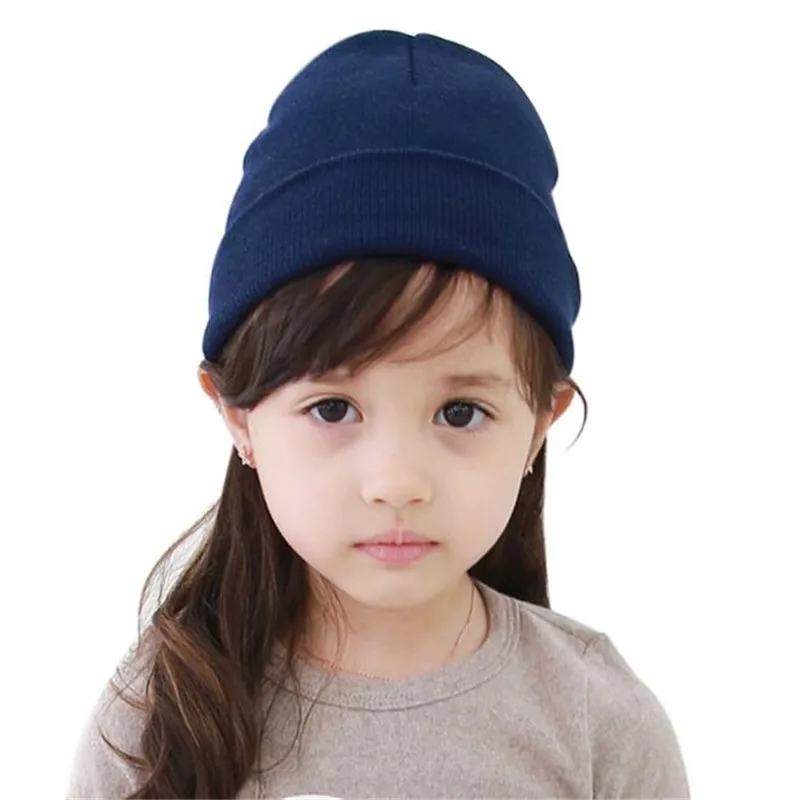 

Fashion Design Casual Winter Warm Lovely Knitting Children Boys Girls stretchy Solid Hat Snapback Kids Cap gift Chapeu