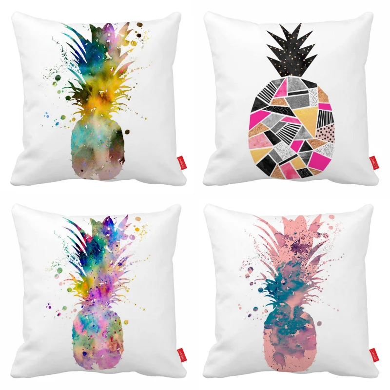 Pop Art Watercolor Splash Pineapple Print Car Decorative Throw