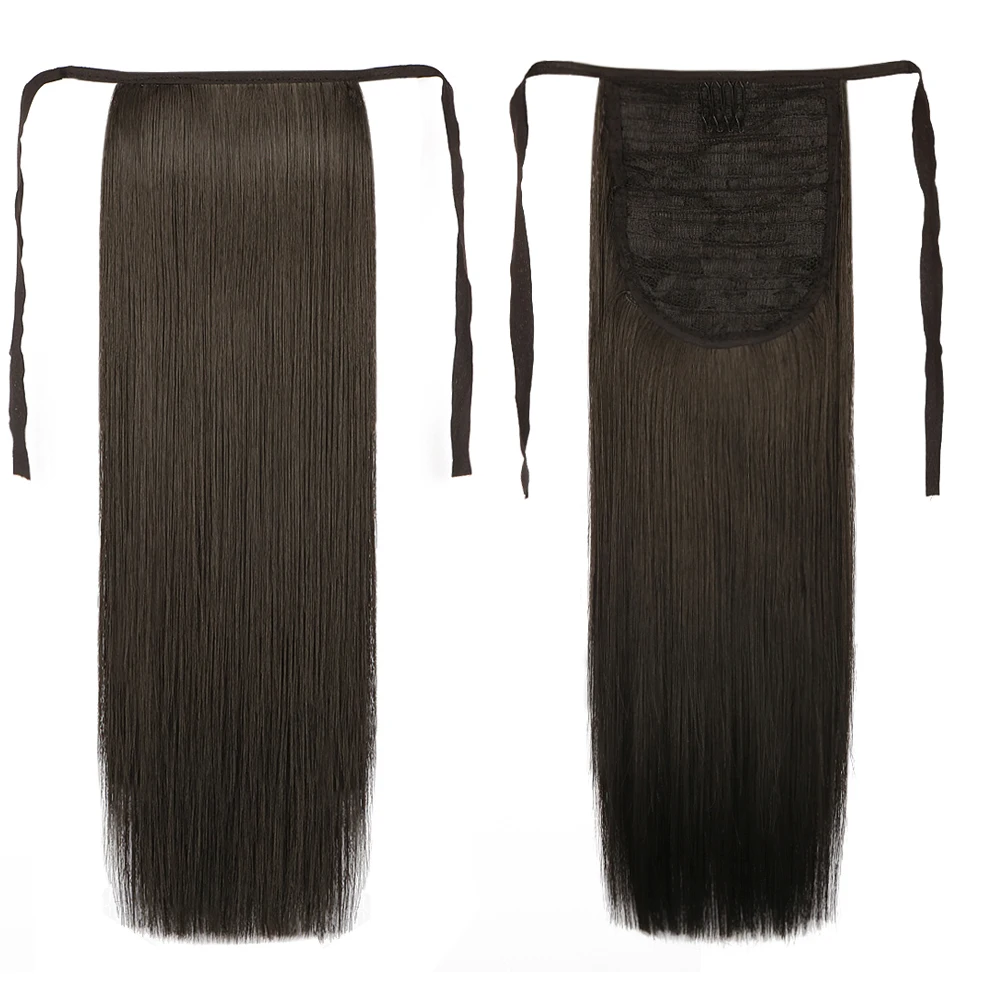 16" Long Synthetic Ribbon Ponytail Hair Extension Straight ...