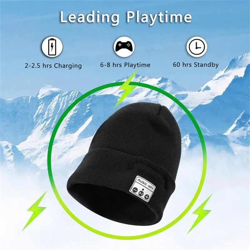 Fashion Bluetooth Beanie Music Hat with Speaker Wileless Bluetooth Headphone Headset Earphone Smart Hat+Touch Screen Gloves