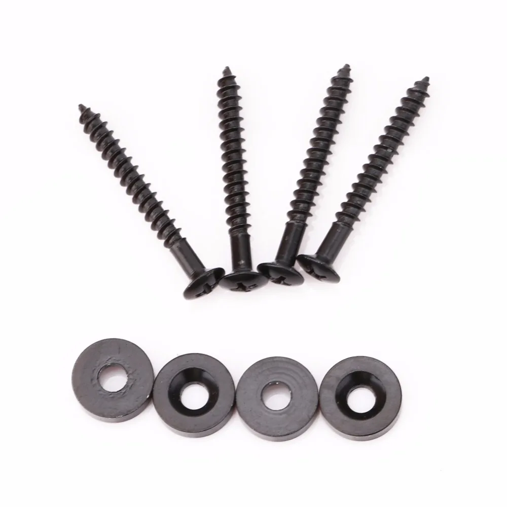 

Guitar Bass Accessories 4pcs/Set Guitar Neck Joint Plate Screw Bushings Guitar Ferrules For Neck Mounting With Screws Black