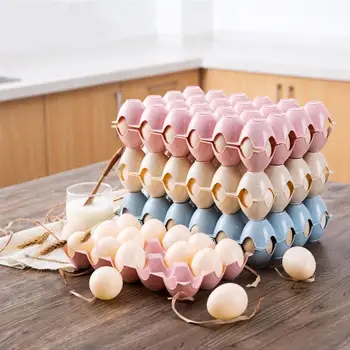 

24-Cup Egg Holder Box Refrigerator Eggs Storage Tray Shatter-proof Egg Crate Storage Rack