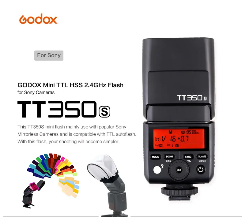 Godox Mini Speedlite TT350 камера вспышка 2,4G HSS 1/8000s ttl HSS GN36 для Canon Nikon sony Olympus Panasonic Fujifilm Pentax - Цвет: TT350S for SONY