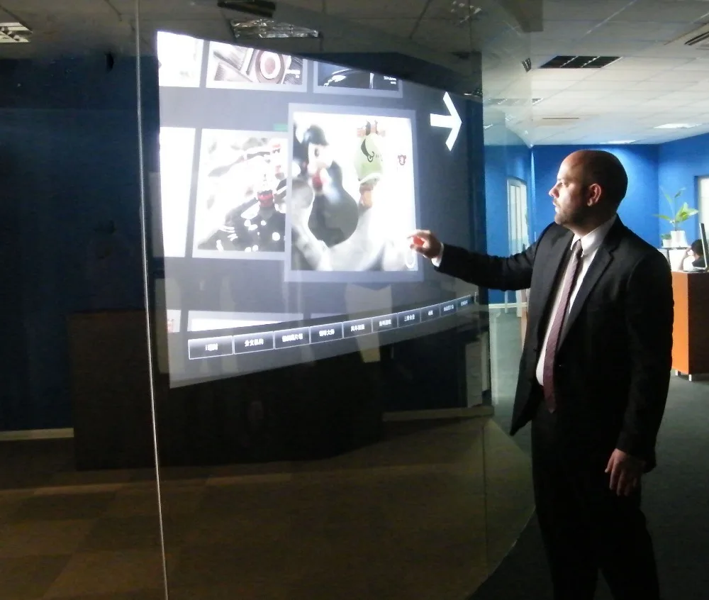 Dual touch Transparent 24" interactive touch foil for shop window advertising, trade show , Fast delivery 