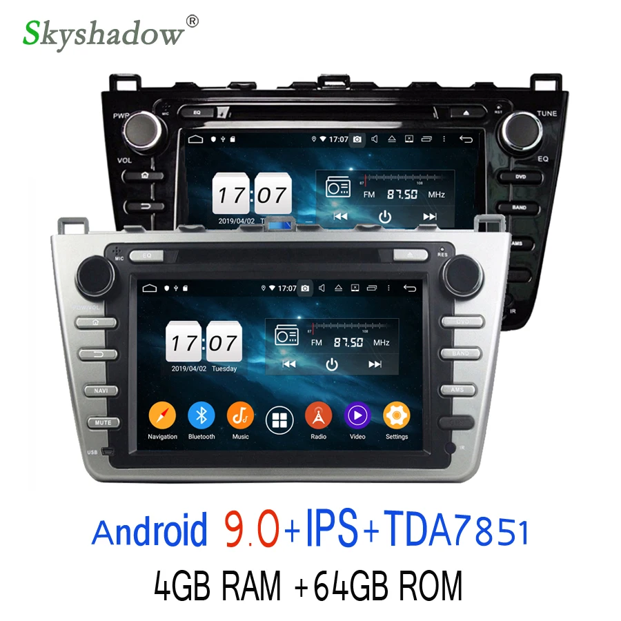 Flash Deal DSP Android 9.0 64GB ROM 8core Car DVD Player GPS Glonass Map RDS Radio wifi 4G Bluetooth 4.0 For MAZDA 6 Ultra Ruiyi 2008-2012 3
