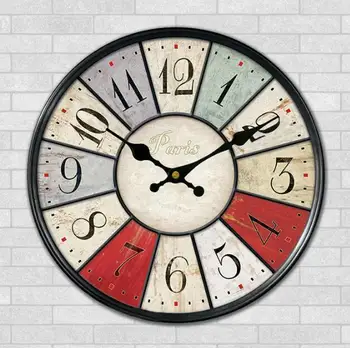 

Family essential The latest fashion clock Mediterranean style MDF wall clock
