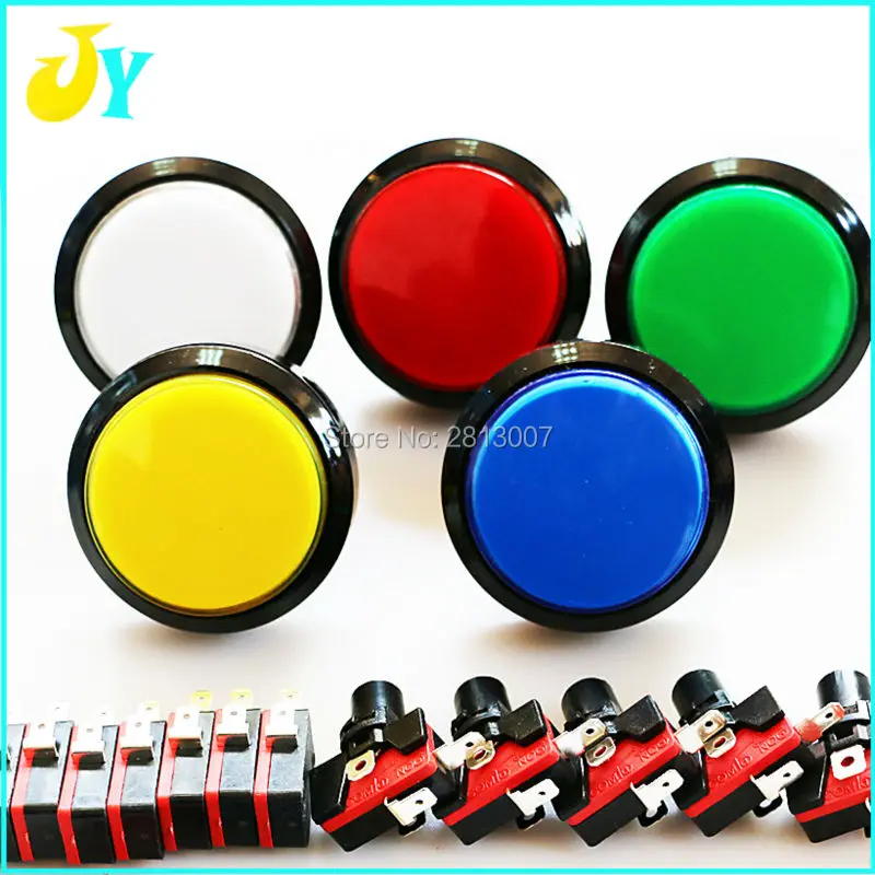 10 pcs Arcade push button 60mm 12V push button switch with LED light and microswich Video game