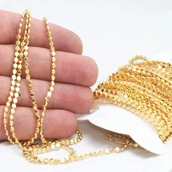 

raw brass 24k Shiny Gold Ball Chains Necklace ..( .Nickel Safe Lead Safe) 3mm , BXB63